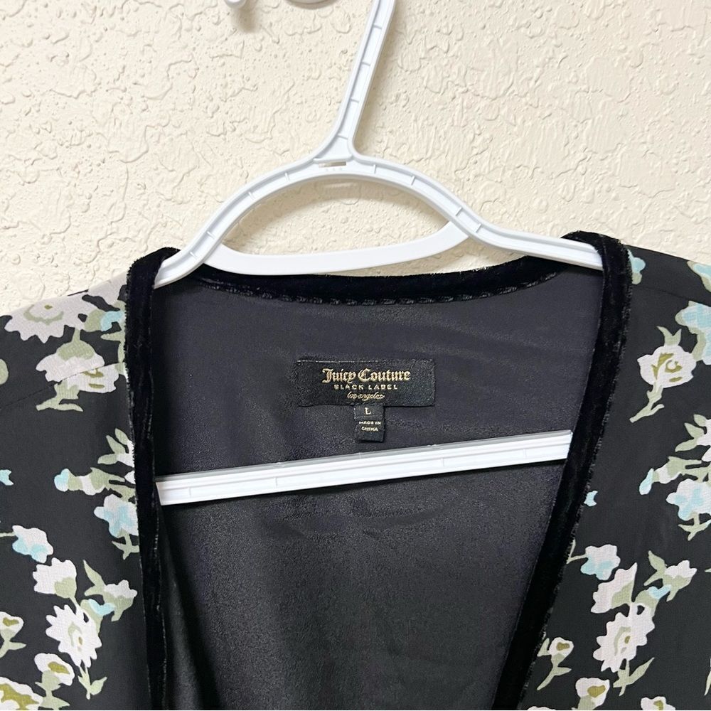 Juicy Couture Black Label Floral Tie Faux Wrap Maxi Dress Size L Polyester - Picture 4 of 6